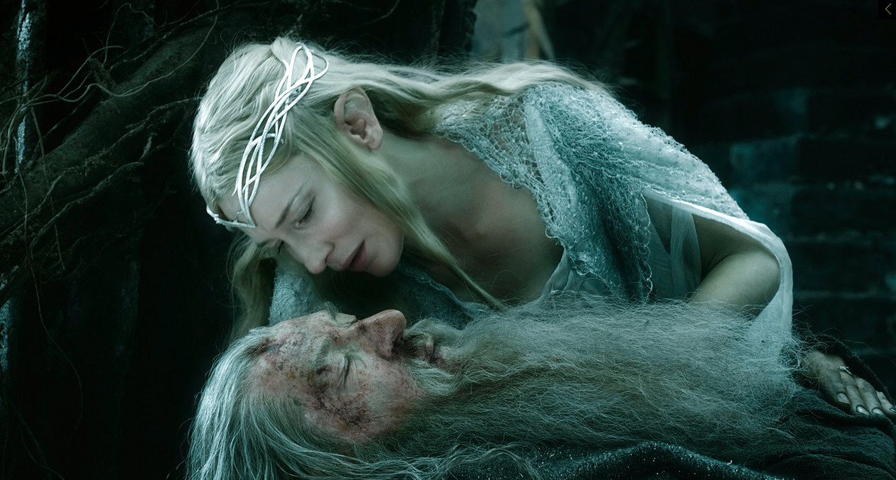 Cate Blanchett Galadriel and Ian McKellen Gandalf in Lord of the Rings