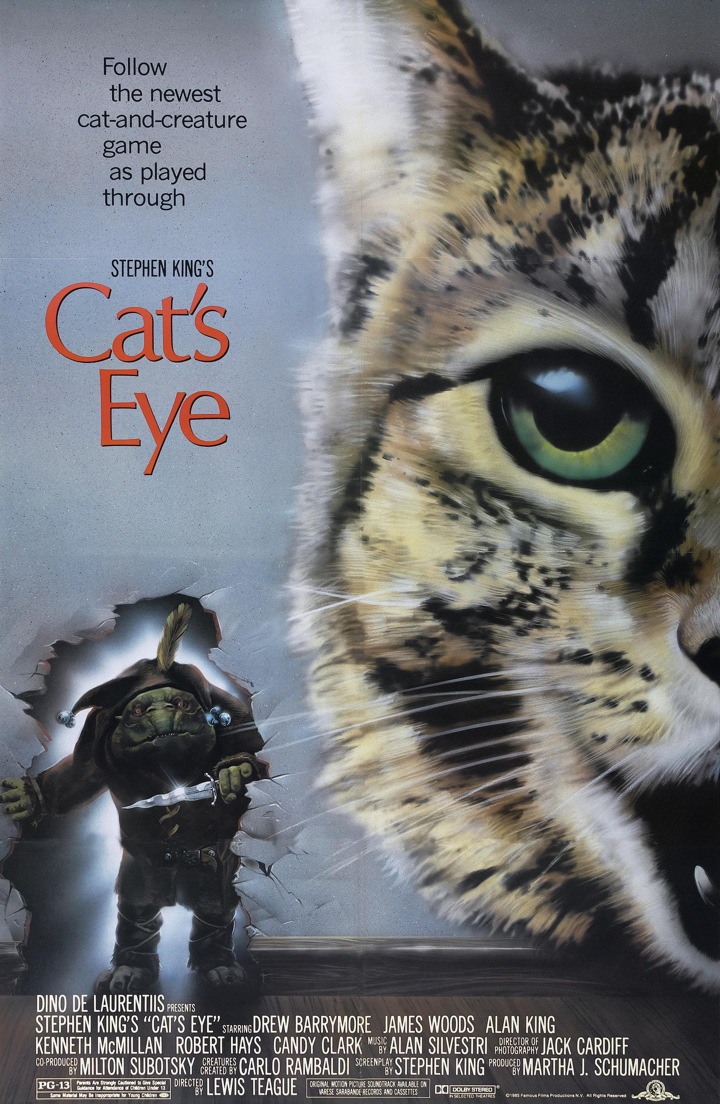 Cat's Eye movie poster featuring a cat's eye and tagline