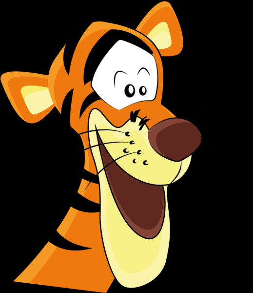 Tigger, the bouncy animated tiger character from Winnie the Pooh, known for his energetic and impulsive personality.