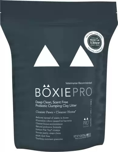 BoxiePro Deep Clean Probiotic Clumping Clay Cat Litter -Scent Free-