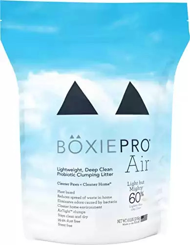 BoxiePro Air Lightweight, Deep Clean, Scent Free, Hard Clumping Cat Litter