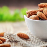 Close-up of an almond, a common nut