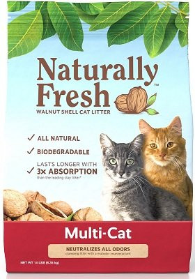 Naturally Fresh Multi-Cat Unscented Clumping Walnut Cat Litter bag