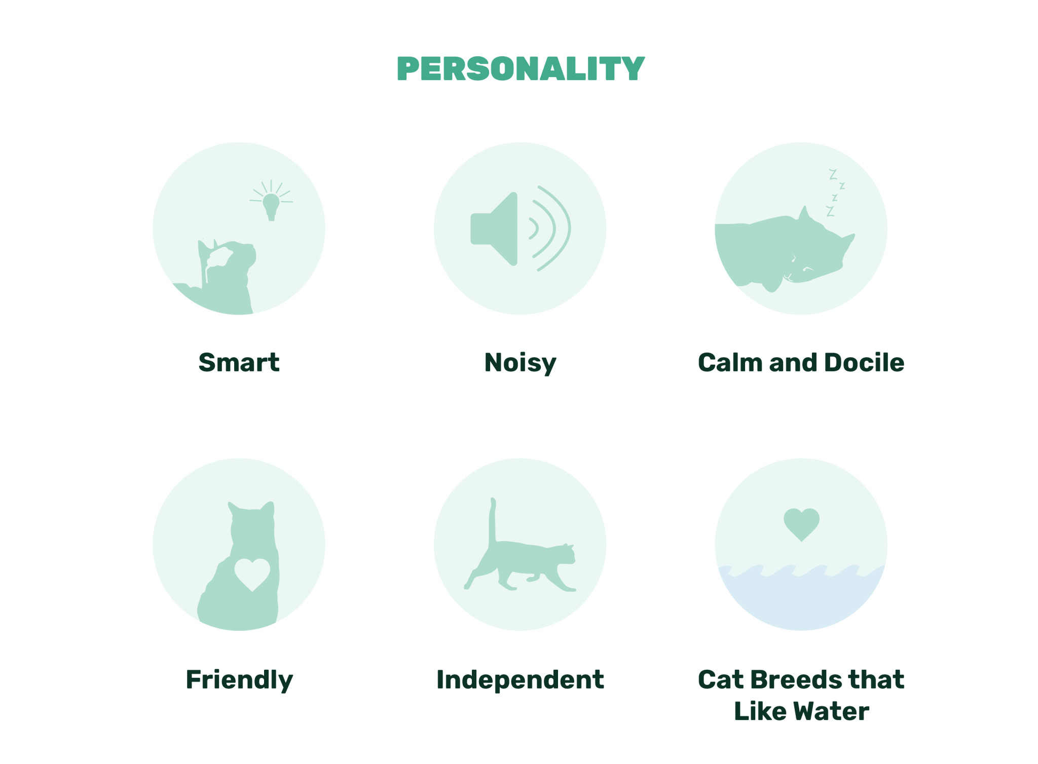 Cat personalities illustration