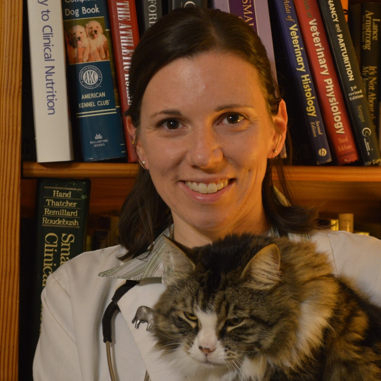 Dr. Chyrle Bonk holds a vet
