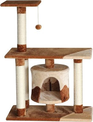 Yaheetech 34.5-in Plush Cover Cat Tree - Kitten tree not suitable for large adult cats