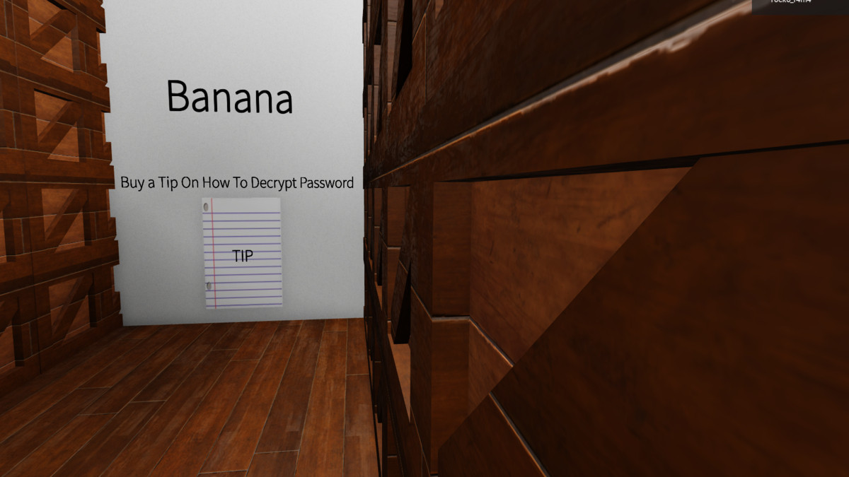 Finding the secret passage in the Banana Room of Escape Room Roblox