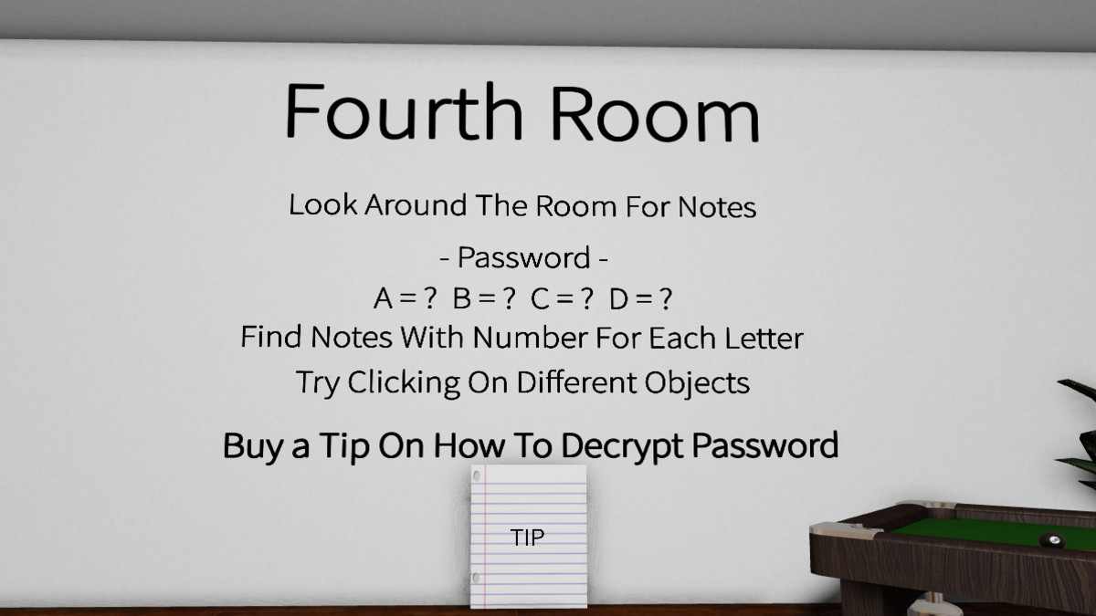 The clue for the Bedroom Room in Escape Room Roblox