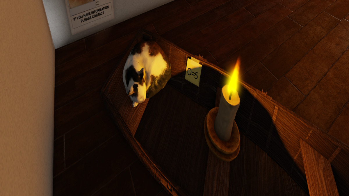 Finding the cat on the boat in The Cats Room of Escape Room Roblox