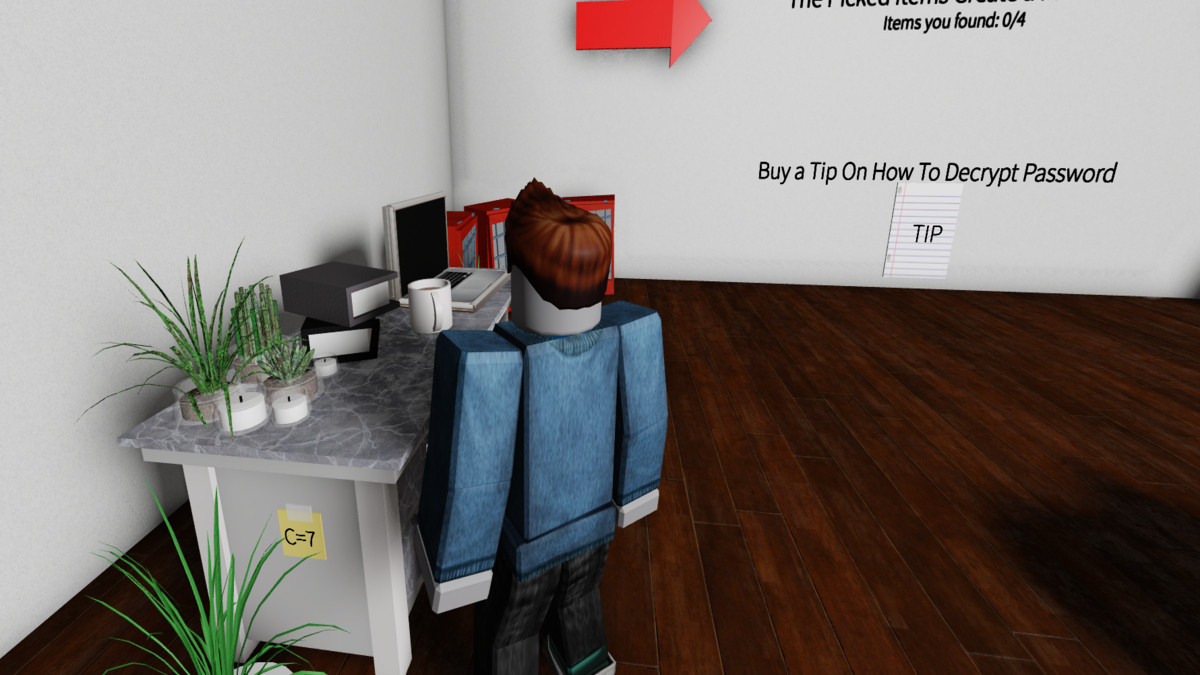 The First room C7 Clue in Escape Room Roblox