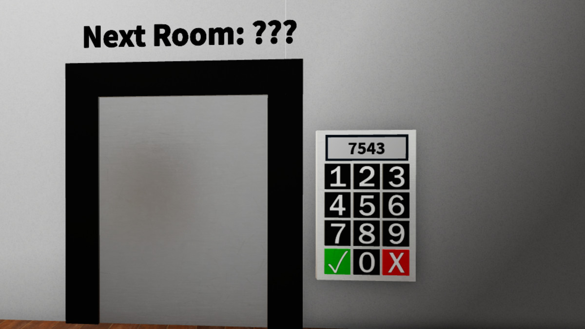Entering the password for the Floppa Room door in Escape Room Roblox