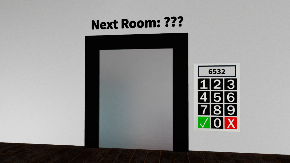 Entering the password for the Lab Room door in Escape Room Roblox