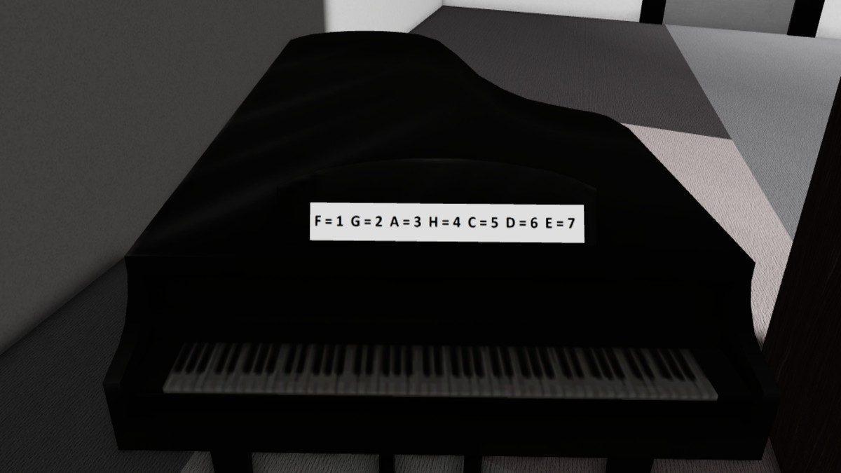 Finding the piano in the Music Room of Escape Room Roblox