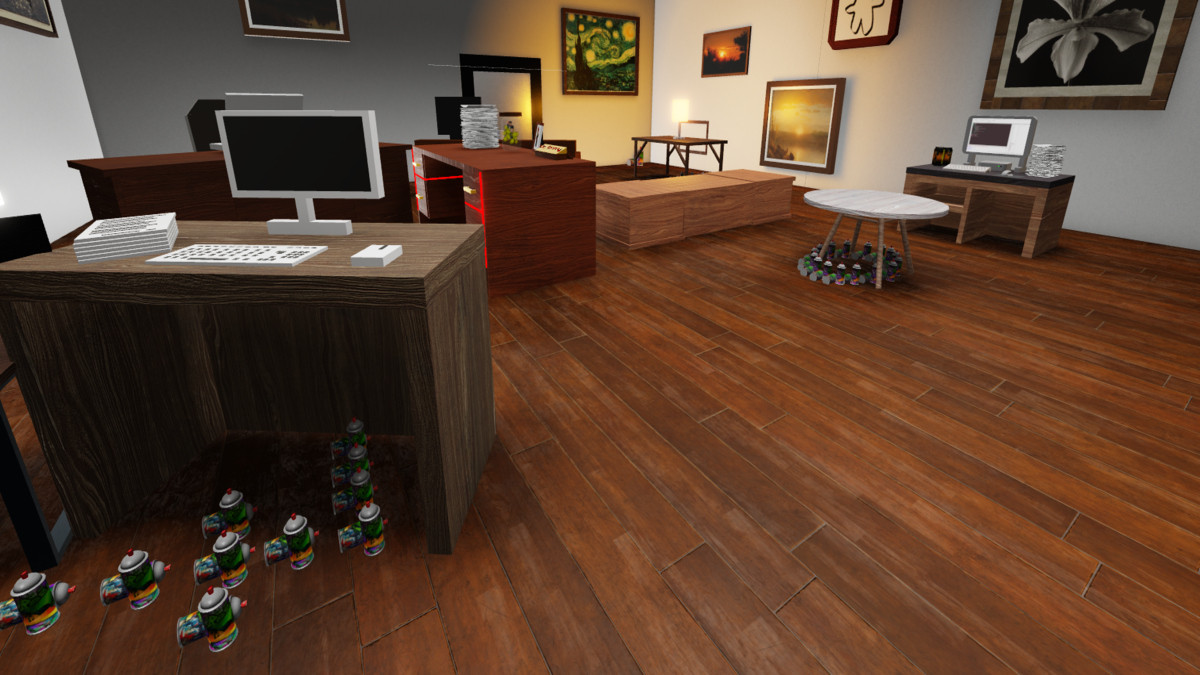 Looking at the numbers formed by cans in the Seventh Room of Escape Room Roblox