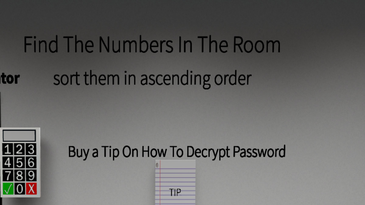 Reading the clue in the Seventh Room of Escape Room Roblox