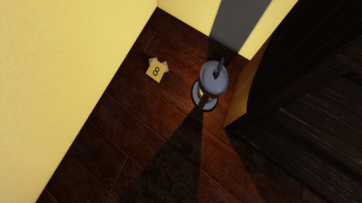 Finding number 8 under the plant in the Tenth Room of Escape Room Roblox