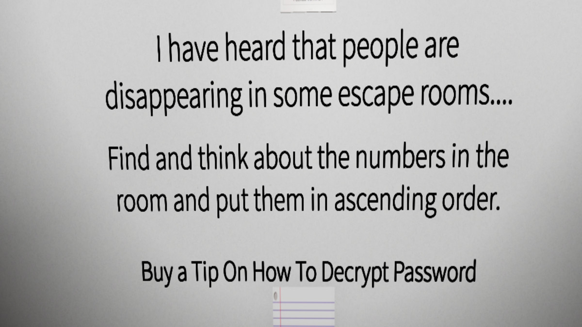 Reading the clue in the Tenth Room of Escape Room Roblox