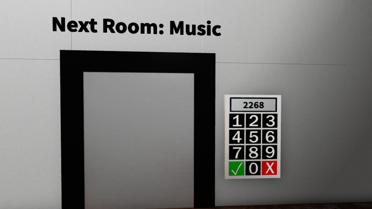 Entering the password for the Tenth Room door in Escape Room Roblox
