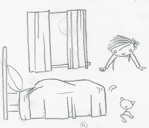 Final pencil work for page 11 of Ghost Cat, showcasing detailed pencil lines ready for digital refinement.