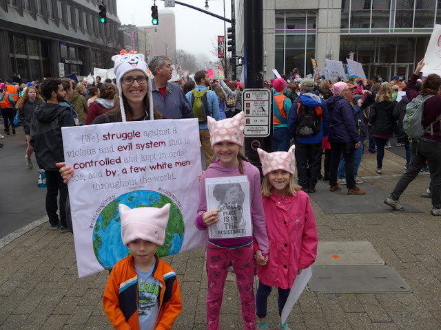 Marchers moving towards Moore Square