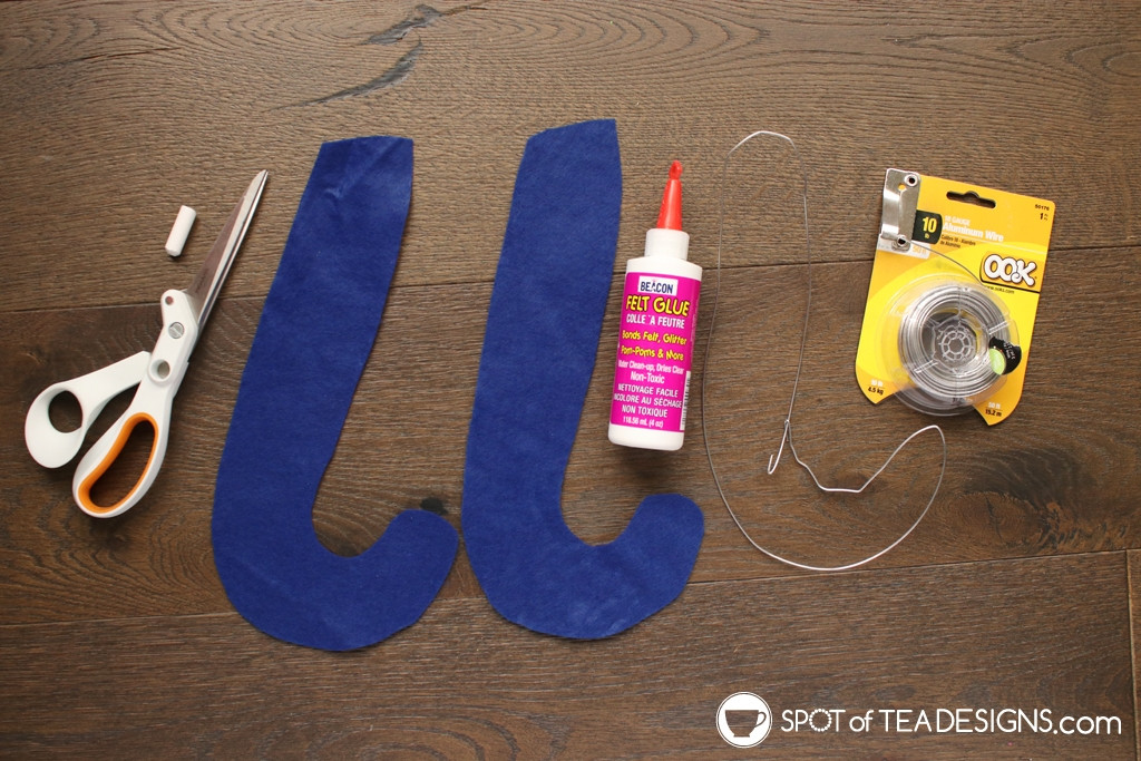 Wire being shaped for Pete the Cat costume tail