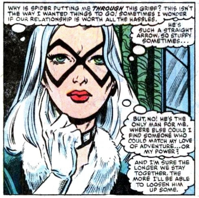 Spider-Man and Black Cat sharing a laugh mid-swing, emphasizing the fun and adventurous aspects of their partnership.