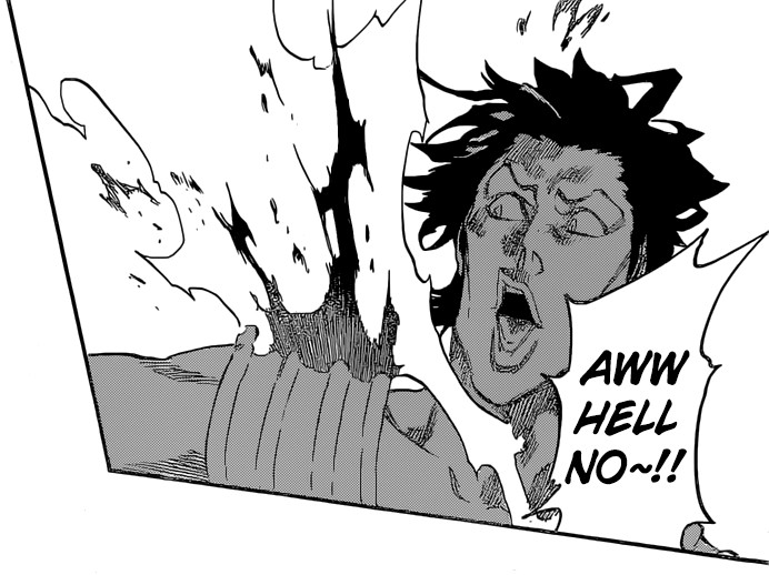 Askin Nakk Le Vaar's surprised reaction to Yoruichi's attack in cat form