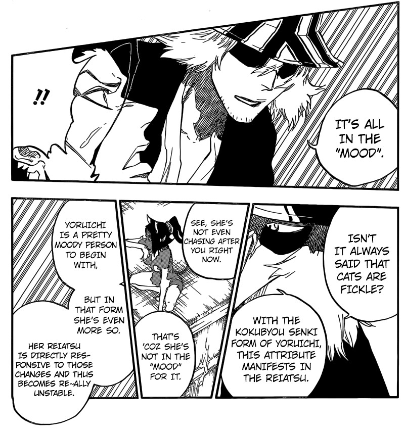 Kisuke Urahara enjoying Yoruichi's cat-like behavior in Bleach
