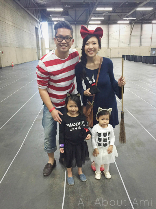 Family cosplay group ready to go to Edmonton Expo as Kiki's Delivery Service characters