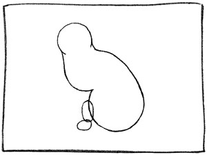 Cat front leg outline