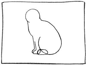 Cat other front leg outline