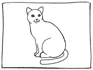Cat face and ears outline