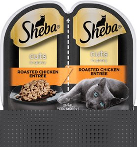 Sheba Perfect Portions Grain-Free Roasted Chicken Cuts in Gravy Entree Cat Food Trays